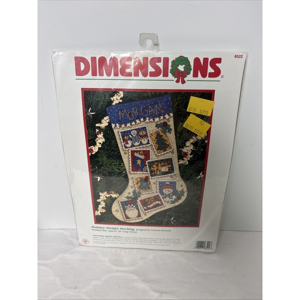 New Dimensions Holiday Stamps Stocking Counted Cross Stitch Kit Christmas 8522